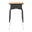 Natural/Blk Student Desk with Open Front Metal Book Box & Nvy Flex Comfort Chair