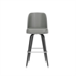 Metal Bar Stool with Swivel Vinyl Bucket Seat and Footrest in Gray