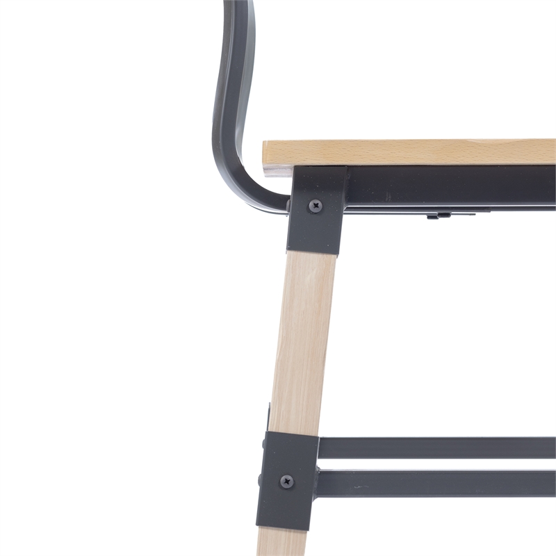 2 Pack Commercial Rustic Antique White Industrial Style Wood Dining Chair