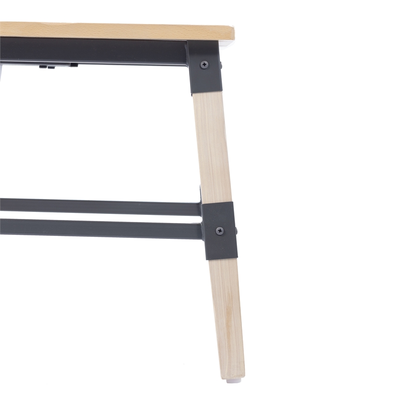 2 Pack Commercial Rustic Antique White Industrial Style Wood Dining Chair