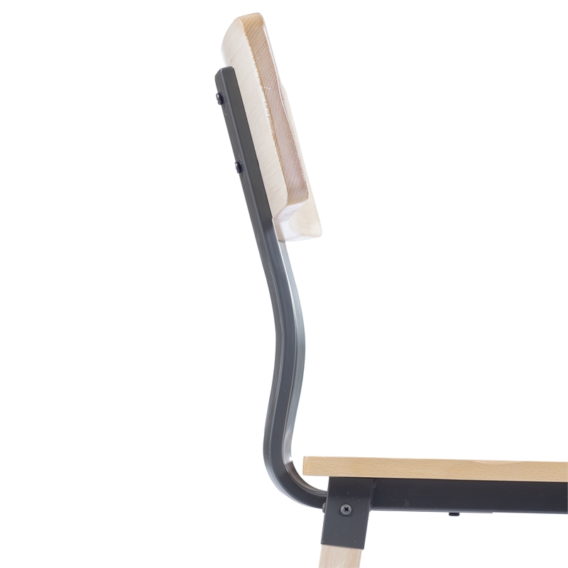 2 Pack Commercial Rustic Antique White Industrial Style Wood Dining Chair