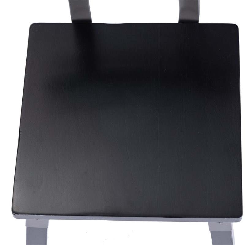 2 Pack Commercial Rustic Black Industrial Style Wood Dining Chair