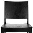 2 Pack Commercial Solid Wood Dining Chair with Curved Backrest in Black