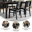 2 Pack Commercial Solid Wood Dining Chair with Curved Backrest in Black