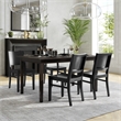 2 Pack Commercial Solid Wood Dining Chair with Curved Backrest in Black
