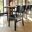 2 Pack Commercial Solid Wood Dining Chair with Curved Backrest in Black