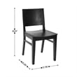 2 Pack Commercial Solid Wood Dining Chair with Curved Backrest in Black