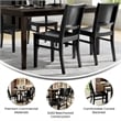 2 Pack Commercial Solid Wood Dining Chair with Curved Backrest in Black