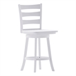 Commercial Wooden Swivel Counter Height Stool in Antique White Wash