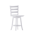 Commercial Wooden Swivel Counter Height Stool in Antique White Wash