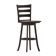 Flash Furniture Commercial Wooden Swivel Bar Height Stool in Gray Wash Walnut