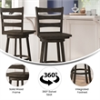 Flash Furniture Commercial Wooden Swivel Bar Height Stool in Gray Wash Walnut