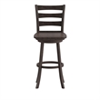 Flash Furniture Commercial Wooden Swivel Bar Height Stool in Gray Wash Walnut