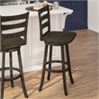 Flash Furniture Commercial Wooden Swivel Bar Height Stool in Gray Wash Walnut