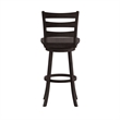 Flash Furniture Commercial Wooden Swivel Bar Height Stool in Gray Wash Walnut