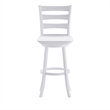 Commercial Wooden Swivel Bar Height Stool in Antique White Wash