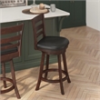 Commercial Wooden Swivel Counter Stools - Espresso/Black LeatherSoft