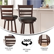 Commercial Wooden Swivel Bar Stools - Espresso/Black LeatherSoft