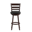 Commercial Wooden Swivel Bar Stools - Espresso/Black LeatherSoft