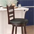 Commercial Wooden Swivel Bar Stools - Espresso/Black LeatherSoft