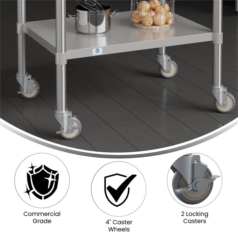 Set of 4 Commercial Heavy Duty Casters with 2 Swivel Casters 2 Locking Casters