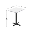 Commercial White Rectangular Dining Table Top with Black 