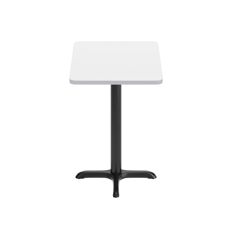 Commercial White Rectangular Dining Table Top with Black 