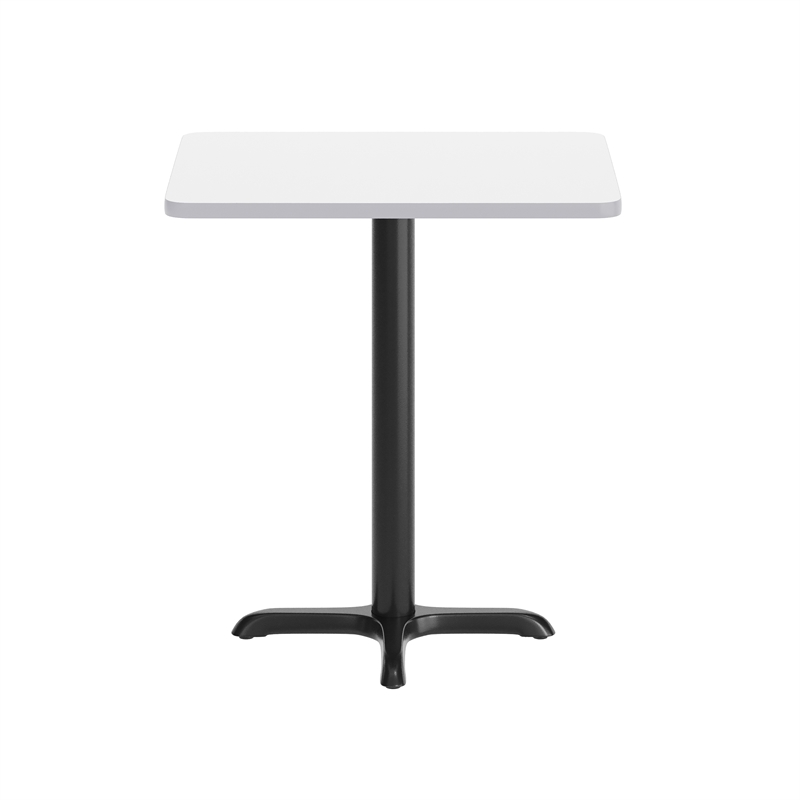 Commercial White Rectangular Dining Table Top with Black 