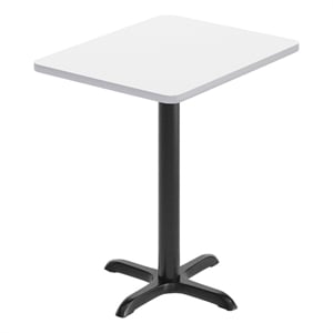 Commercial White Rectangular Dining Table Top with Black &quotX&quot Base 24&quot x 30&quot