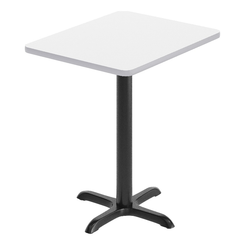 Commercial White Rectangular Dining Table Top with Black 