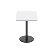 Commercial White Rectangular Dining Table Top with Black Round Base 24