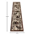Wildlife Themed Plush Indoor Area Rug in Shades of Brown - 2' x 7'