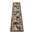 Wildlife Themed Plush Indoor Area Rug in Shades of Brown - 2' x 7'