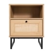 Mid-Century Modern Side Table with Storage Drawer and Shelf in Natural