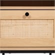 Mid-Century Modern Side Table with Storage Drawer and Shelf in Natural