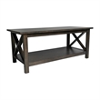 Flash Furniture Solid Wood Traditional Farmhouse Coffee Table in Dark Gray