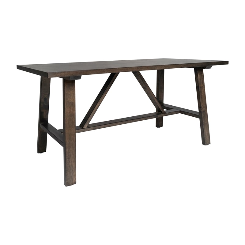 Flash Furniture Solid Wood Farmhouse Trestle Style Coffee Table in Dark Gray