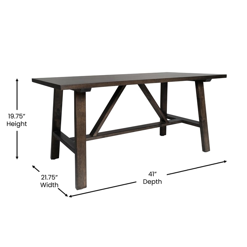 Flash Furniture Solid Wood Farmhouse Trestle Style Coffee Table in Dark Gray