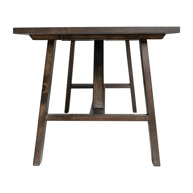 Flash Furniture Solid Wood Farmhouse Trestle Style Coffee Table in Dark Gray