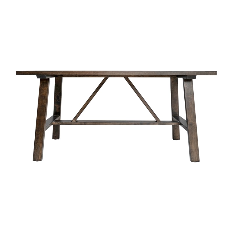 Flash Furniture Solid Wood Farmhouse Trestle Style Coffee Table in Dark Gray