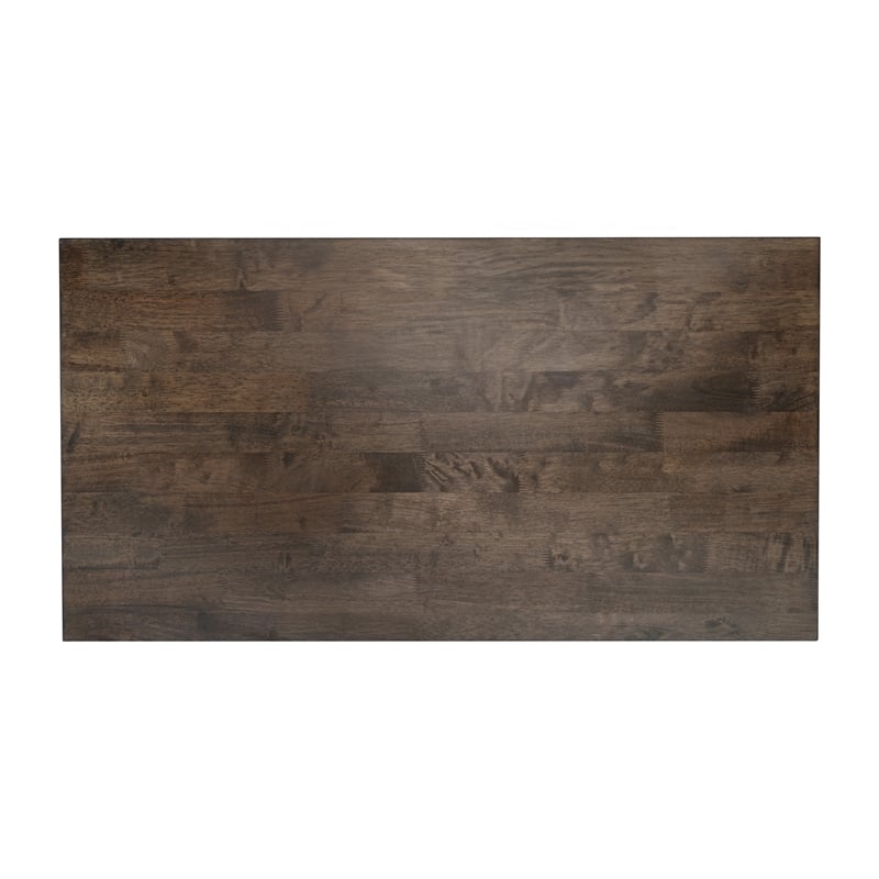 Flash Furniture Solid Wood Farmhouse Trestle Style Coffee Table in Dark Gray