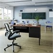 Commercial Right Side Single Pedestal Desk-3 Locking Drawers in Walnut-30x48