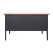 Commercial Right Side Single Pedestal Desk-3 Locking Drawers in Walnut-30x48