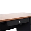 Commercial Right Side Single Pedestal Desk-3 Locking Drawers in Walnut-30x60