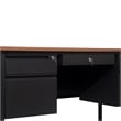 Commercial Double Pedestal Desk with 5 Locking Drawers in Walnut-50x60