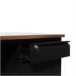 Commercial Double Pedestal Desk with 5 Locking Drawers in Walnut-50x60