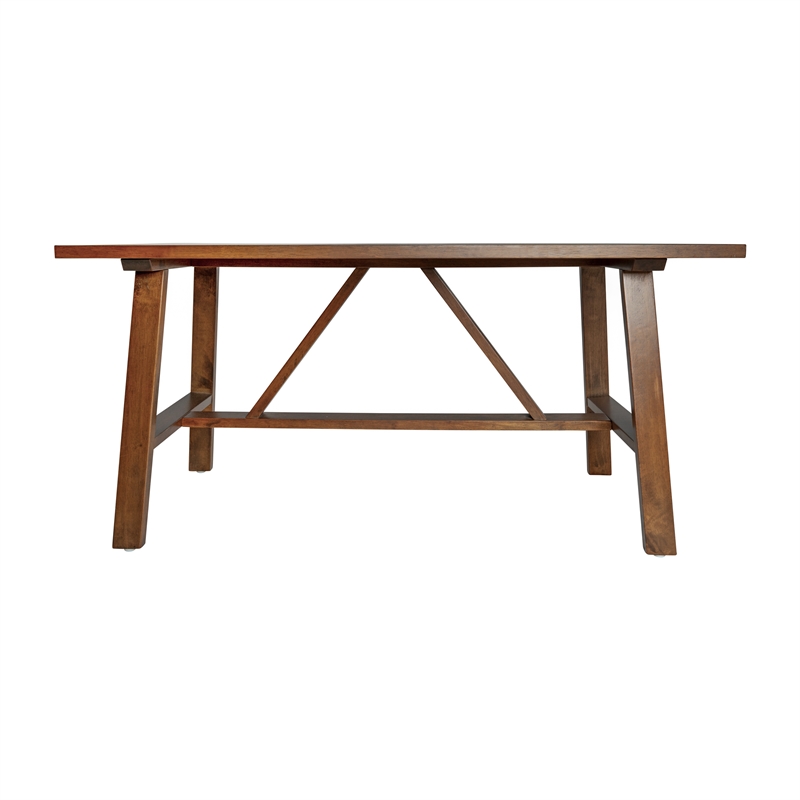 Flash Furniture Solid Wood Farmhouse Trestle Style Coffee Table in Walnut