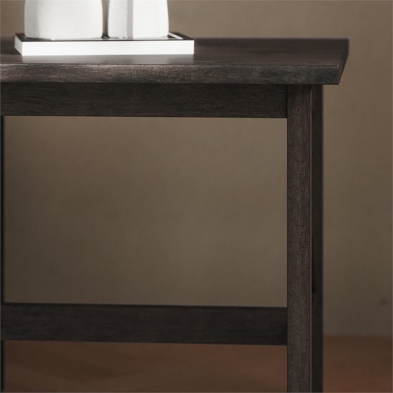 Flash Furniture Solid Wood Traditional Farmhouse End Table in Dark Gray