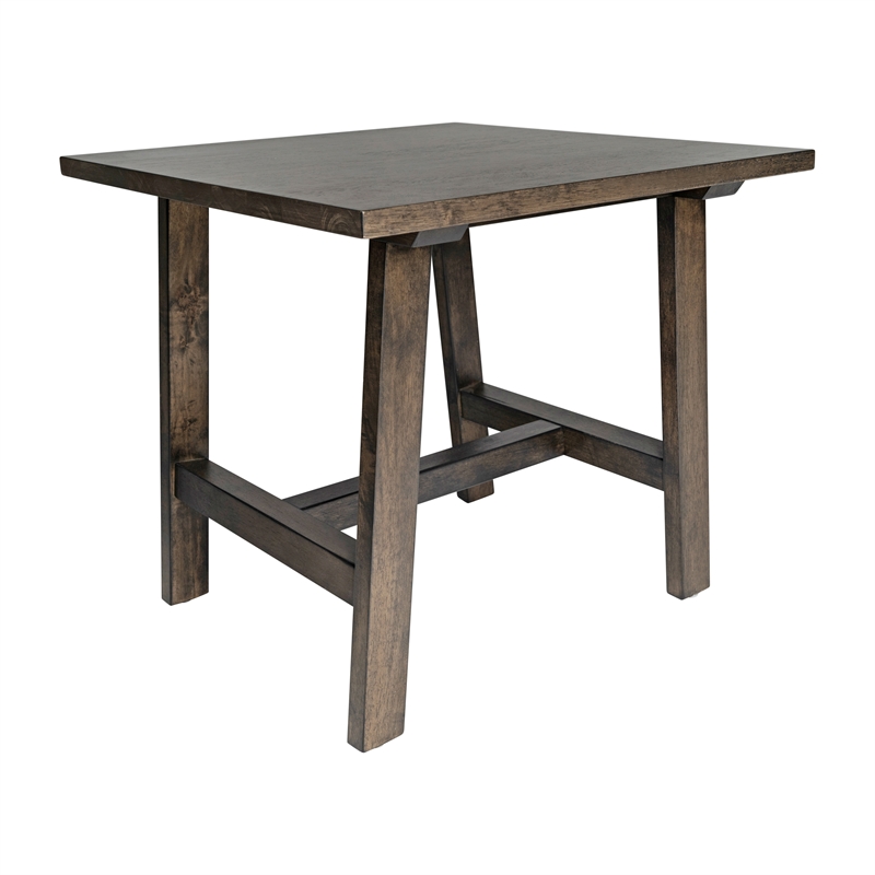 Flash Furniture Solid Wood Farmhouse Trestle Style End Table in Dark Gray