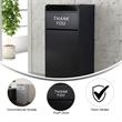 Wood Tray Top Receptacle in Black - Commercial Grade Push Door Trash Can